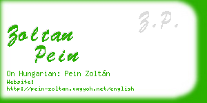 zoltan pein business card